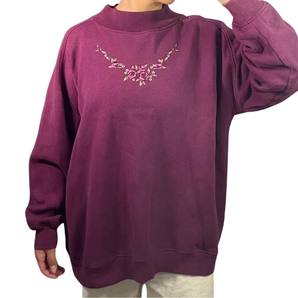 Purple Embroidered Sweatshirt